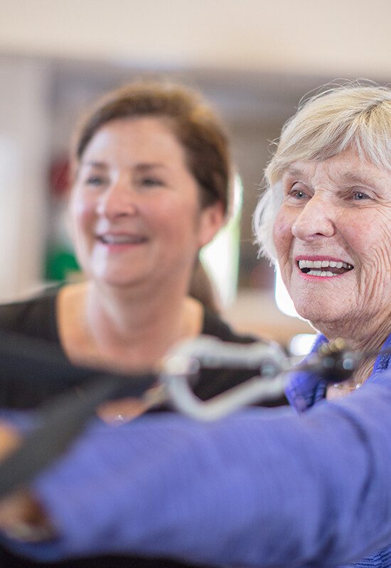 2 women smiling